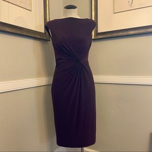 Ralph Lauren plum cap sleeve midi dress